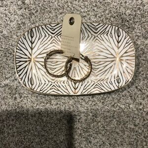 Anthropologie Metallic Hoop Earrings